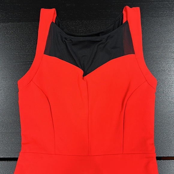 Bebe Red Bodycon Mini Dress with Mesh Inserts - XS - Picture 4 of 12
